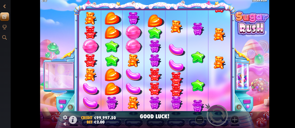Sugar Rush 1000 ігровий автомат — сітка 7x7 з кольоровими цукерками